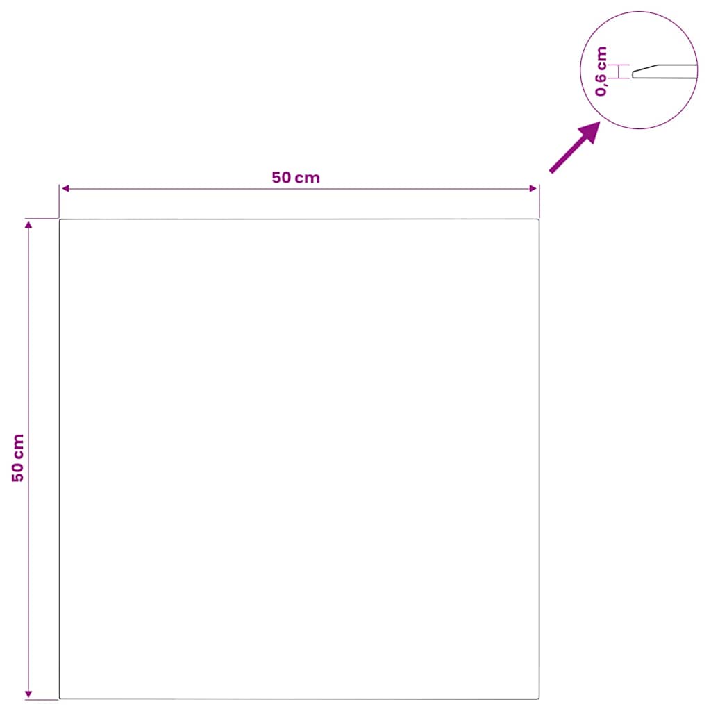 vidaXL Table Top Transparent 50x50 cm Tempered Glass 5