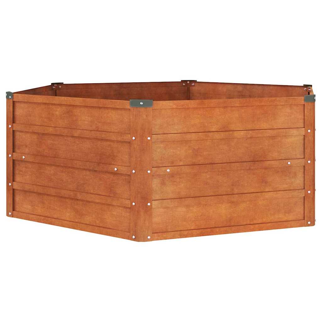 vidaXL Garden Raised Bed Rusty 129x129x45 cm Corten Steel 2