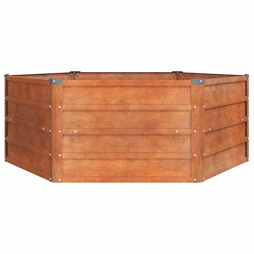 vidaXL Garden Raised Bed Rusty 129x129x45 cm Corten Steel 4