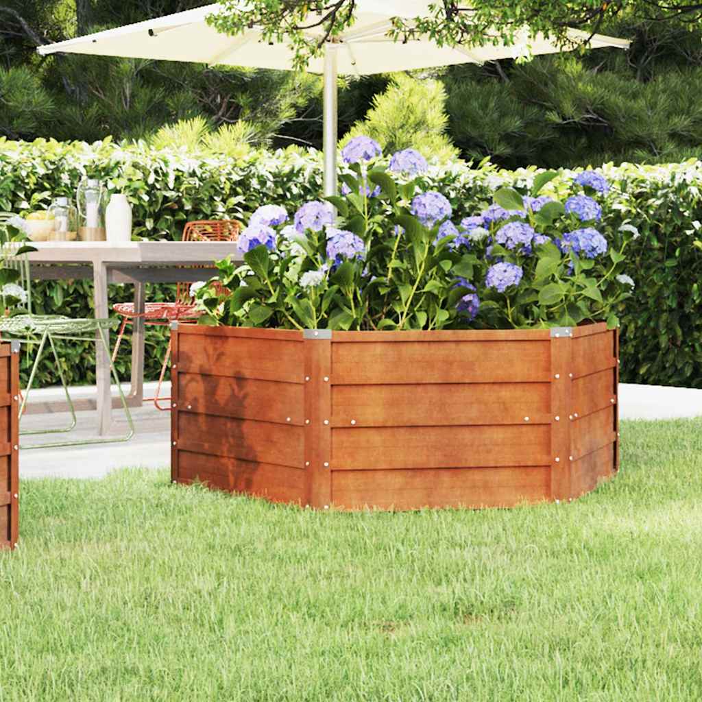 vidaXL Garden Raised Bed Rusty 129x129x45 cm Corten Steel 1