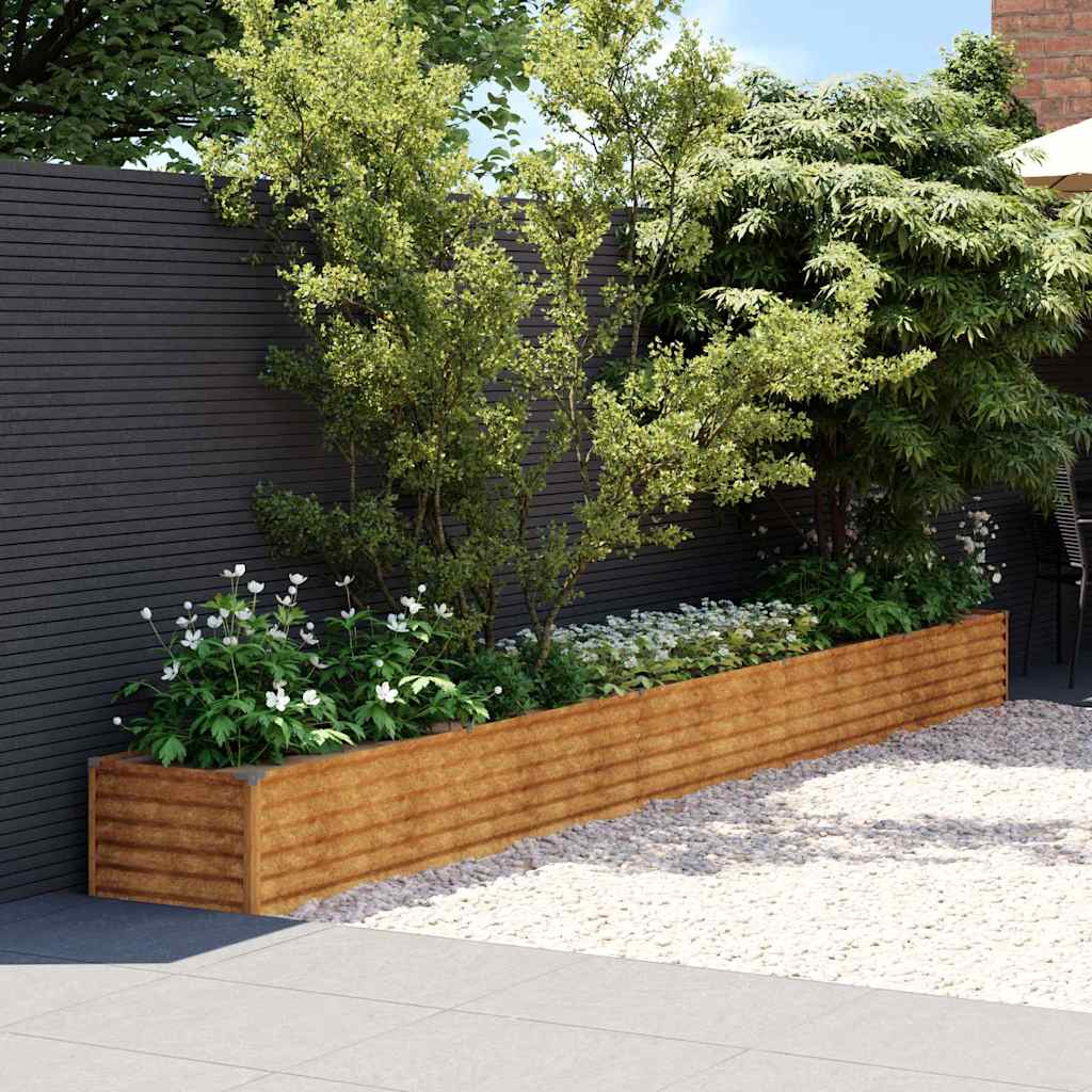 vidaXL Garden Raised Bed Corten Steel Weathering Steel Depth 50 cm