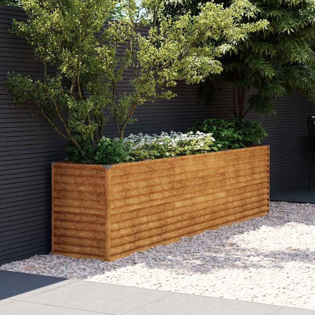 vidaXL Garden Raised Bed Corten Steel Weathering Steel Depth 50 cm