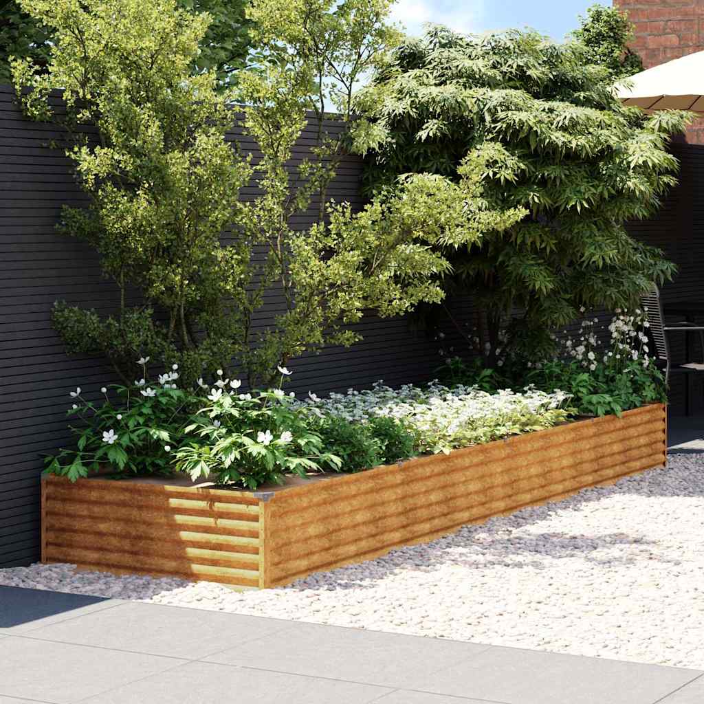 Garden Raised Bed Corten Steel Weathering Steel Depth 100 cm 387 cm 36 cm