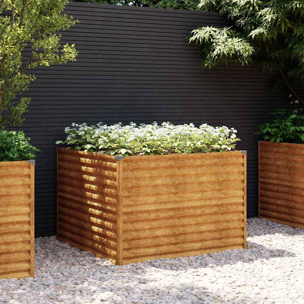 Garden Raised Bed Corten Steel Weathering Steel Depth 100 cm 100 cm 69 cm