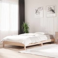 Stack Bed without Mattress Solid Wood Pine Natural