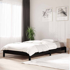 vidaXL Stack Bed | Black | Solid Pinewood | Small Single | Stackable | Stack Bed 1