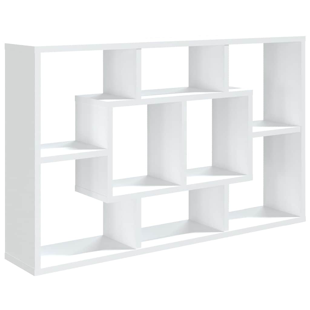 vidaXL Wall Shelf White 85x16x52.5 cm Engineered Wood 2