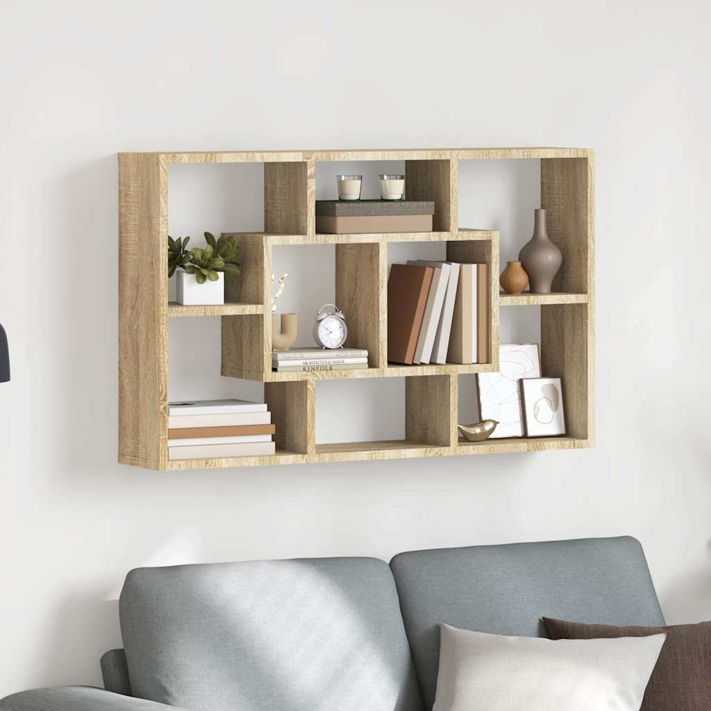 vidaXL Wall Shelf Sonoma Oak 85x16x52.5 cm Engineered Wood 1