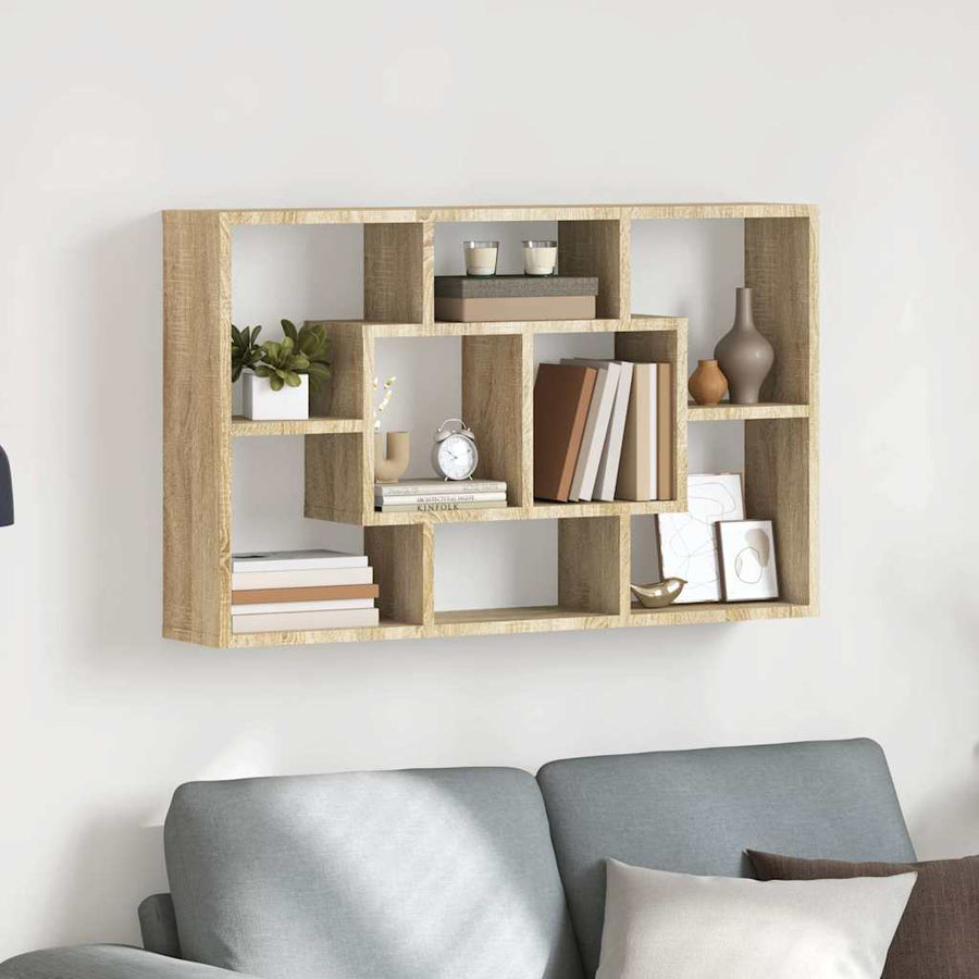 vidaXL Wall Shelf Sonoma Oak 85x16x52.5 cm Engineered Wood 1