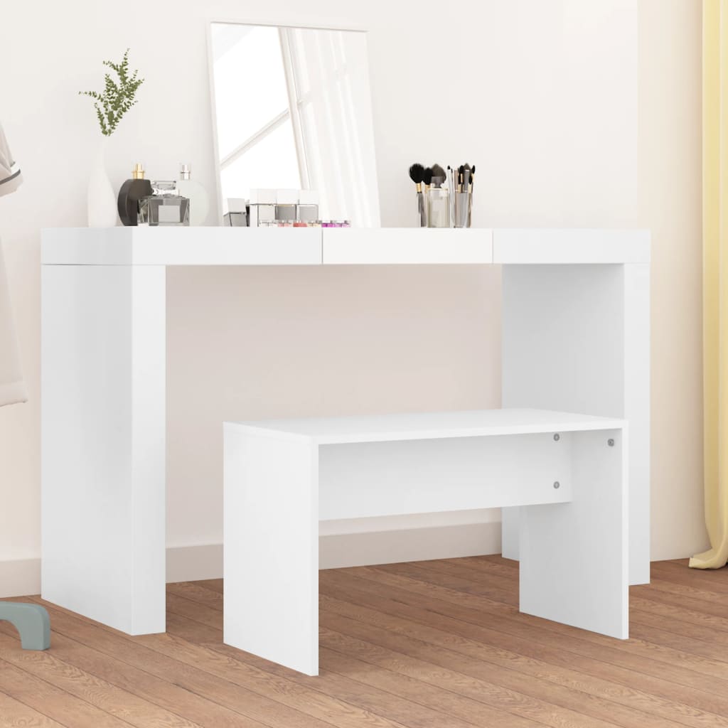 vidaXL Dressing Stool White 70x35x45 cm Engineered Wood 1