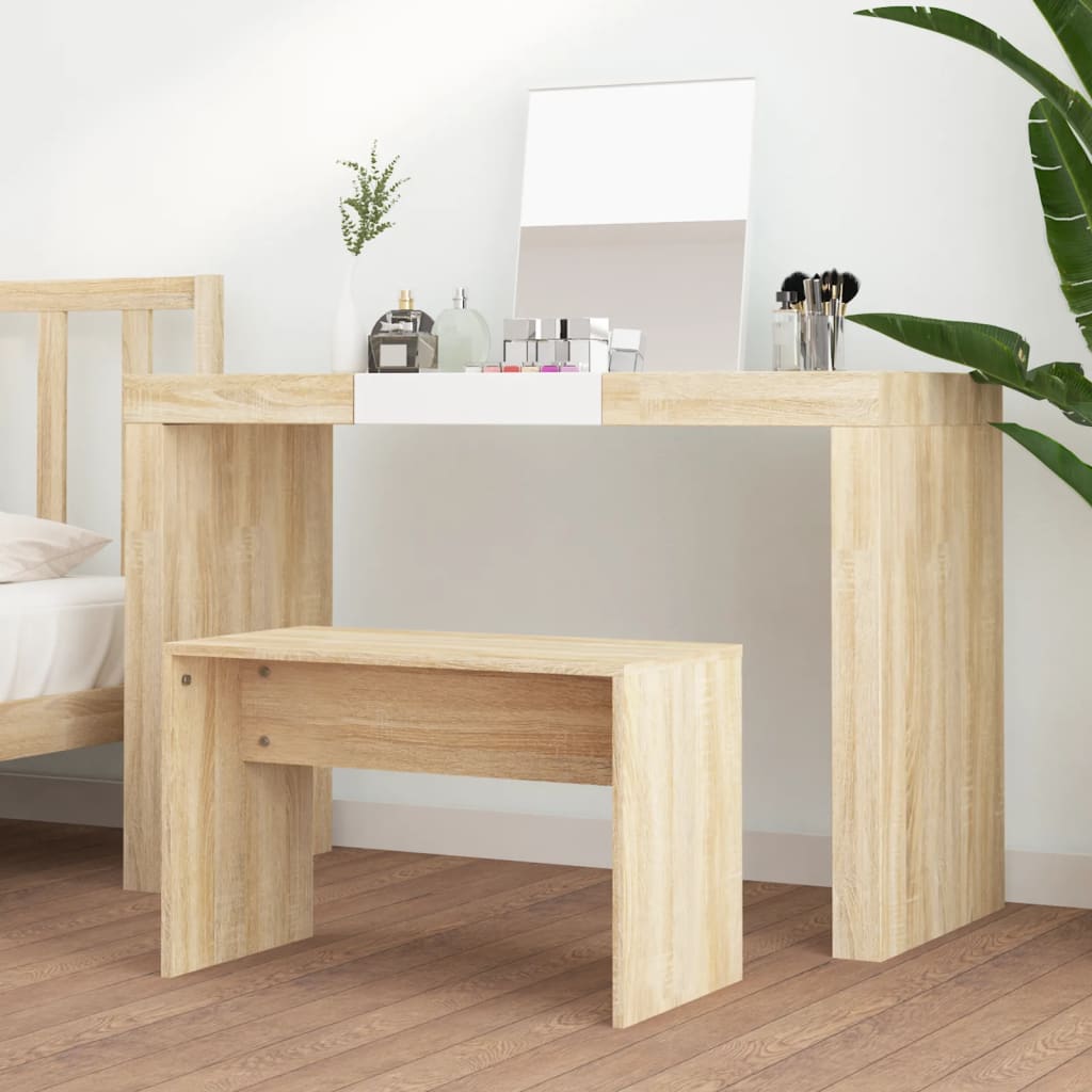 vidaXL Dressing Stool Sonoma Oak 70x35x45 cm Engineered Wood 3