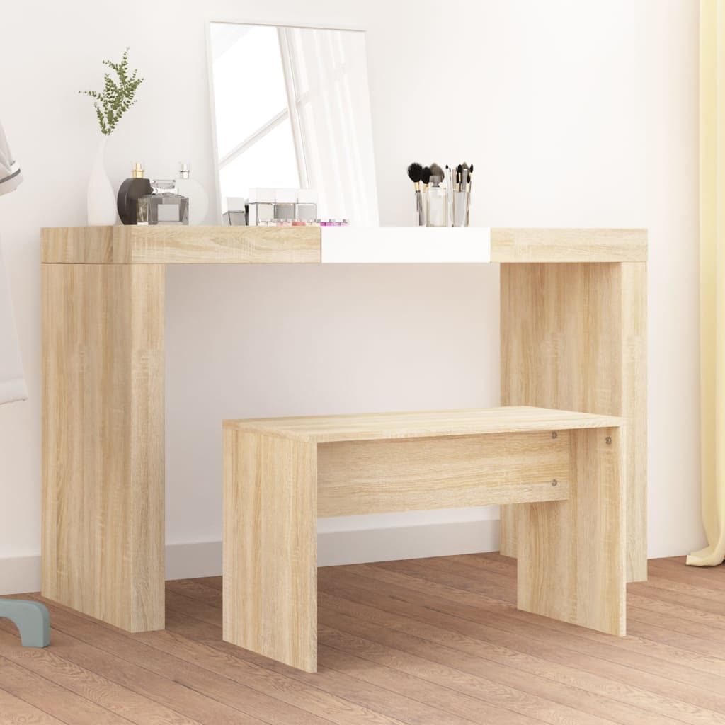vidaXL Dressing Stool Sonoma Oak 70x35x45 cm Engineered Wood 1