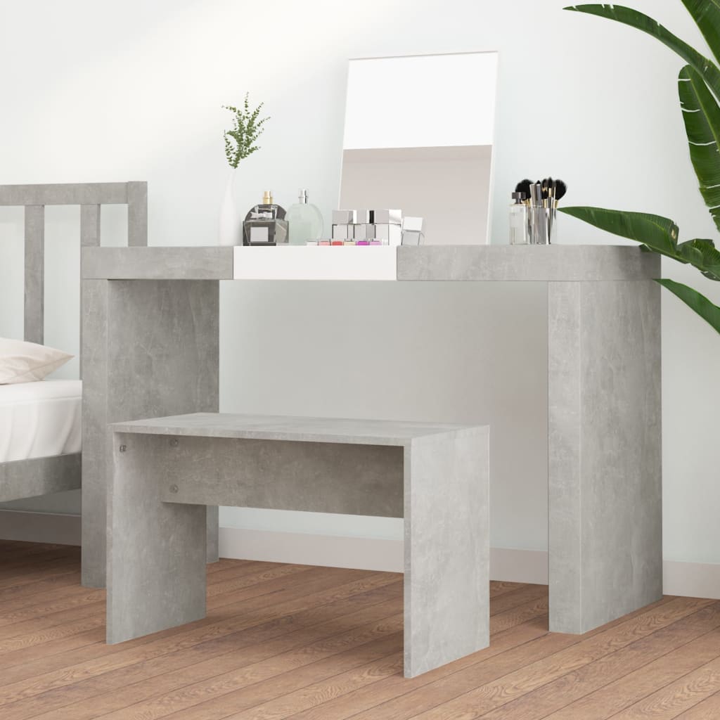 vidaXL Dressing Stool Concrete Grey 70x35x45 cm Engineered Wood 3