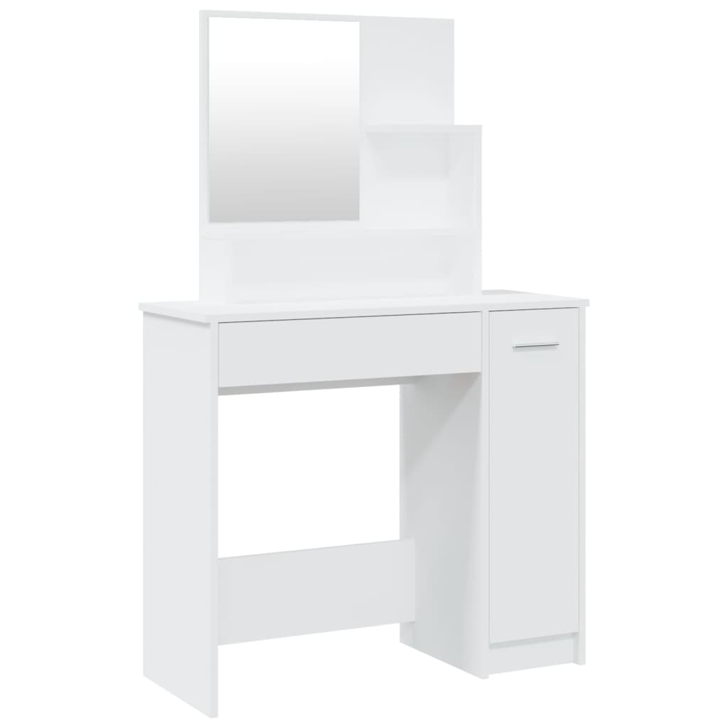 vidaXL Dressing Table with Mirror White 86.5x35x136 cm 2