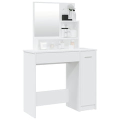 vidaXL Dressing Table with Mirror White 86.5x35x136 cm 4