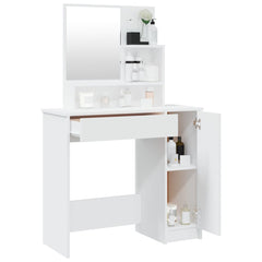 vidaXL Dressing Table with Mirror White 86.5x35x136 cm 5