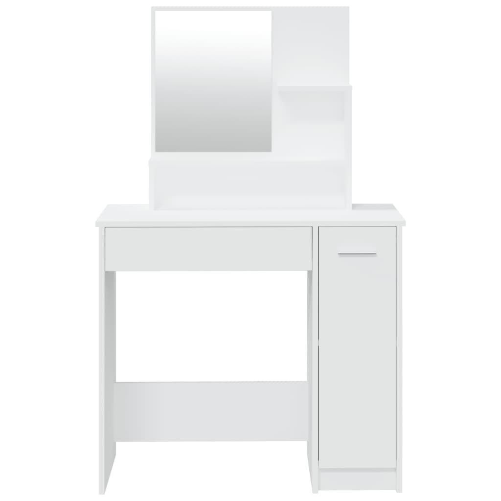 vidaXL Dressing Table with Mirror White 86.5x35x136 cm 6