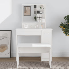 vidaXL Dressing Table with Mirror White 86.5x35x136 cm 1