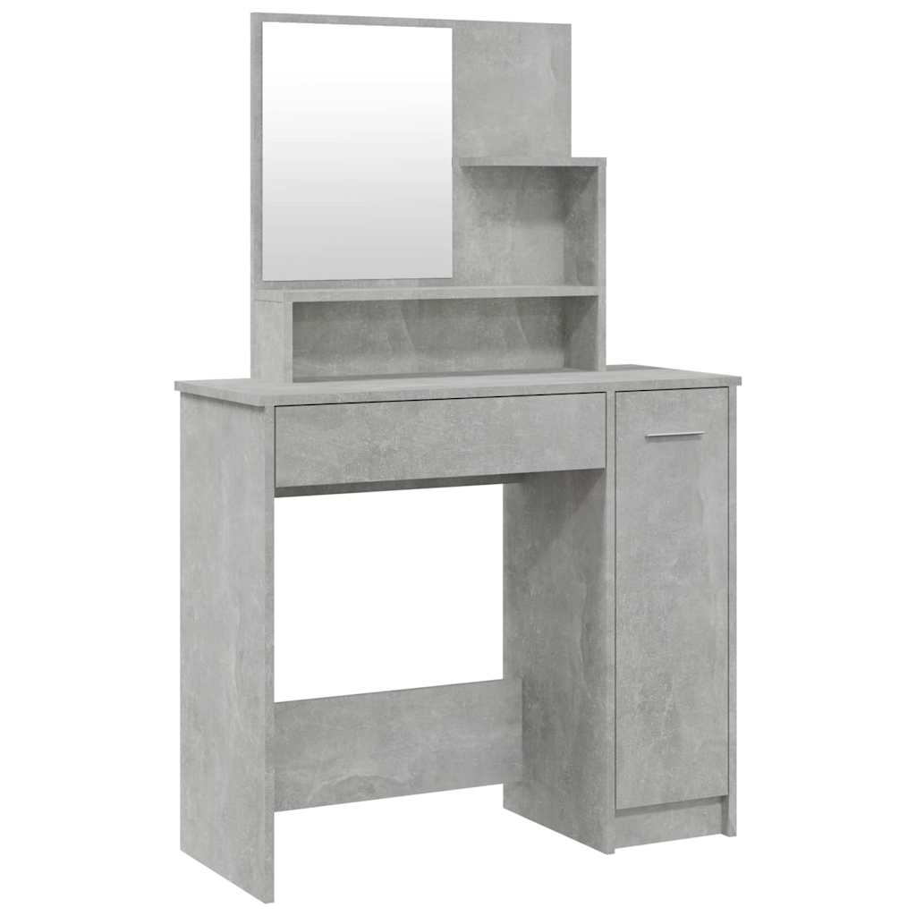 Dressing Table with Mirror 86,5x35x136 cm Concrete grey