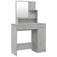 Dressing Table with Mirror 86,5x35x136 cm Concrete grey