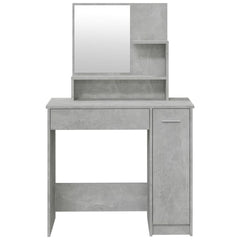 vidaXL Dressing Table with Mirror Concrete Grey 86.5x35x136 cm 6