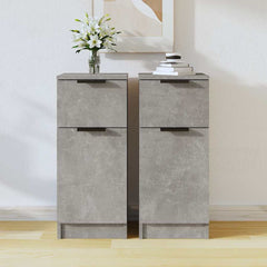 vidaXL Sideboards 2 pcs Concrete Grey 30x30x70 cm Engineered Wood 1
