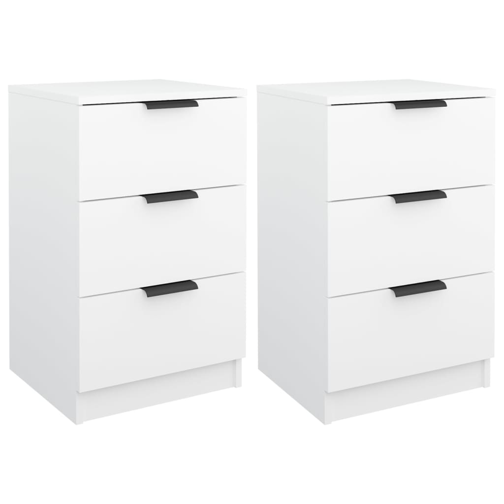 vidaXL Bedside Cabinets 2 pcs White 40x36x65 cm 2