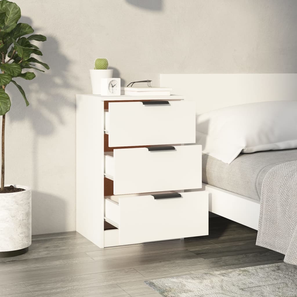 vidaXL Bedside Cabinets 2 pcs White 40x36x65 cm 3