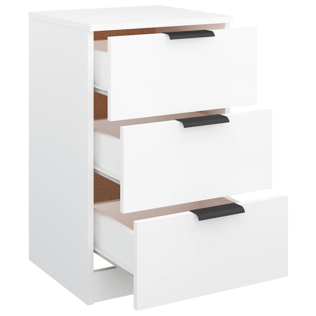 vidaXL Bedside Cabinets 2 pcs White 40x36x65 cm 6