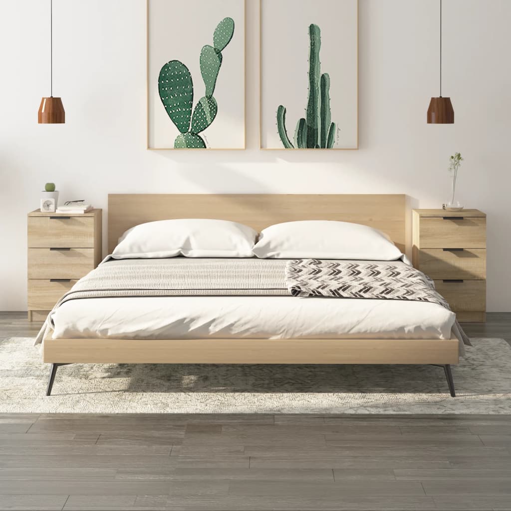 vidaXL Bedside Cabinets 2 pcs Sonoma Oak 40x36x65 cm 1