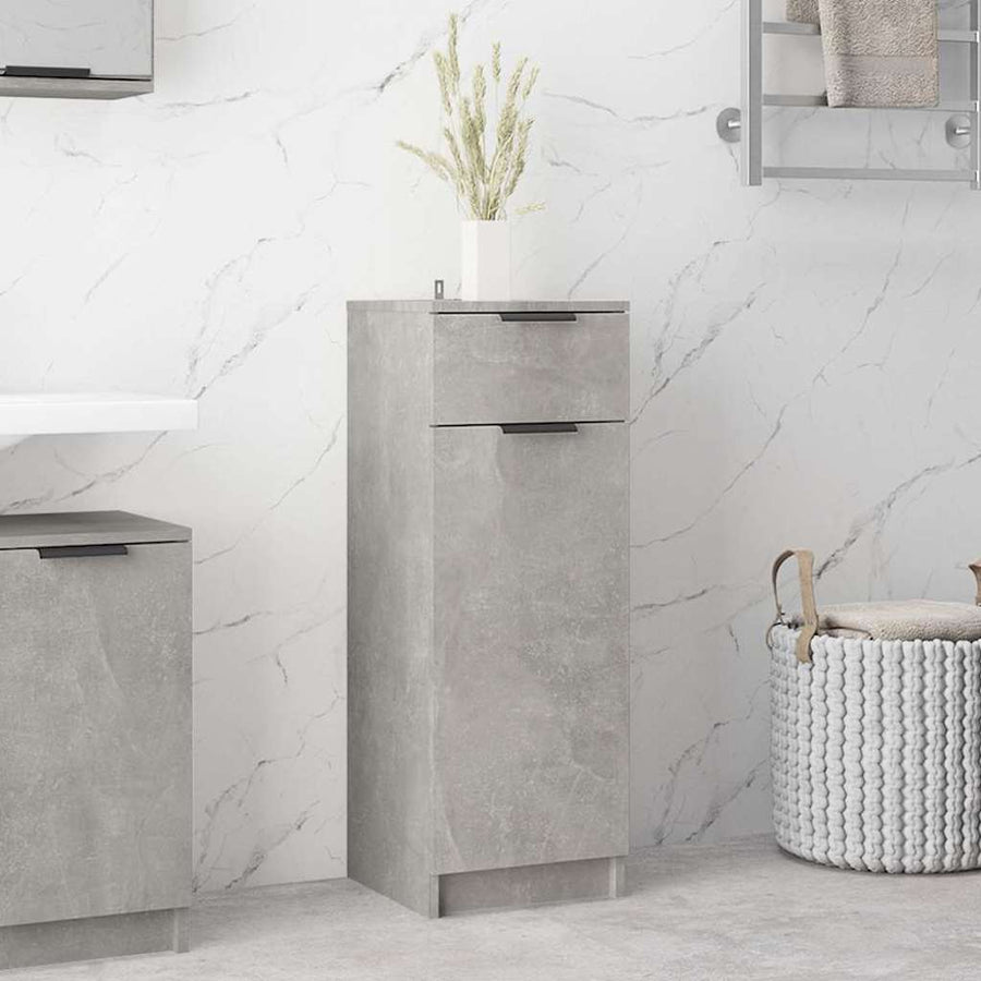 vidaXL Bathroom Cabinet Concrete Grey 32x34x90 cm Engineered Wood 1