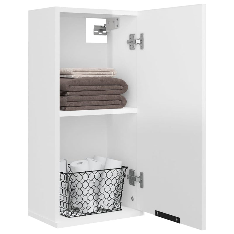 Wall-mounted Bathroom Cabinet High Gloss White 32x20x67 cm