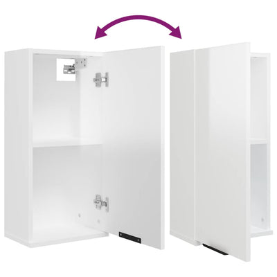 Wall-mounted Bathroom Cabinet High Gloss White 32x20x67 cm