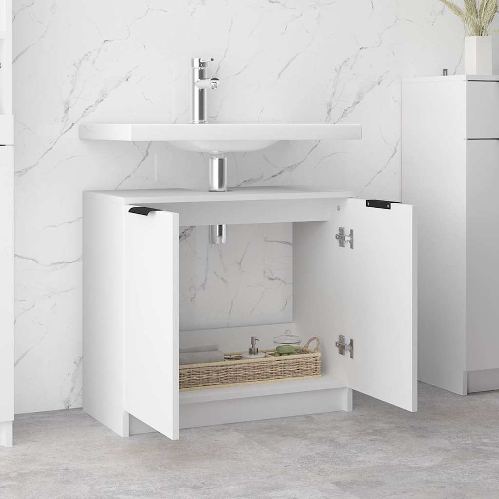 vidaXL Bathroom Cabinet White 64.5x33.5x59 cm Engineered Wood 4