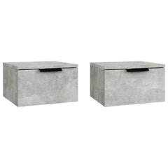 vidaXL Wall-mounted Bedside Cabinets 2 pcs Concrete Grey 34x30x20 cm 2