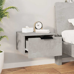 vidaXL Wall-mounted Bedside Cabinets 2 pcs Concrete Grey 34x30x20 cm 4