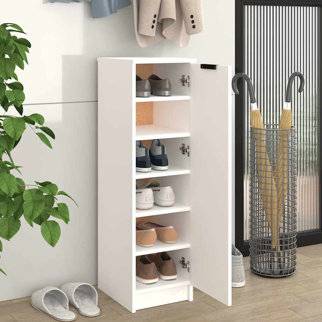 vidaXL Shoe Cabinet White 30x35x100 cm Engineered Wood 3
