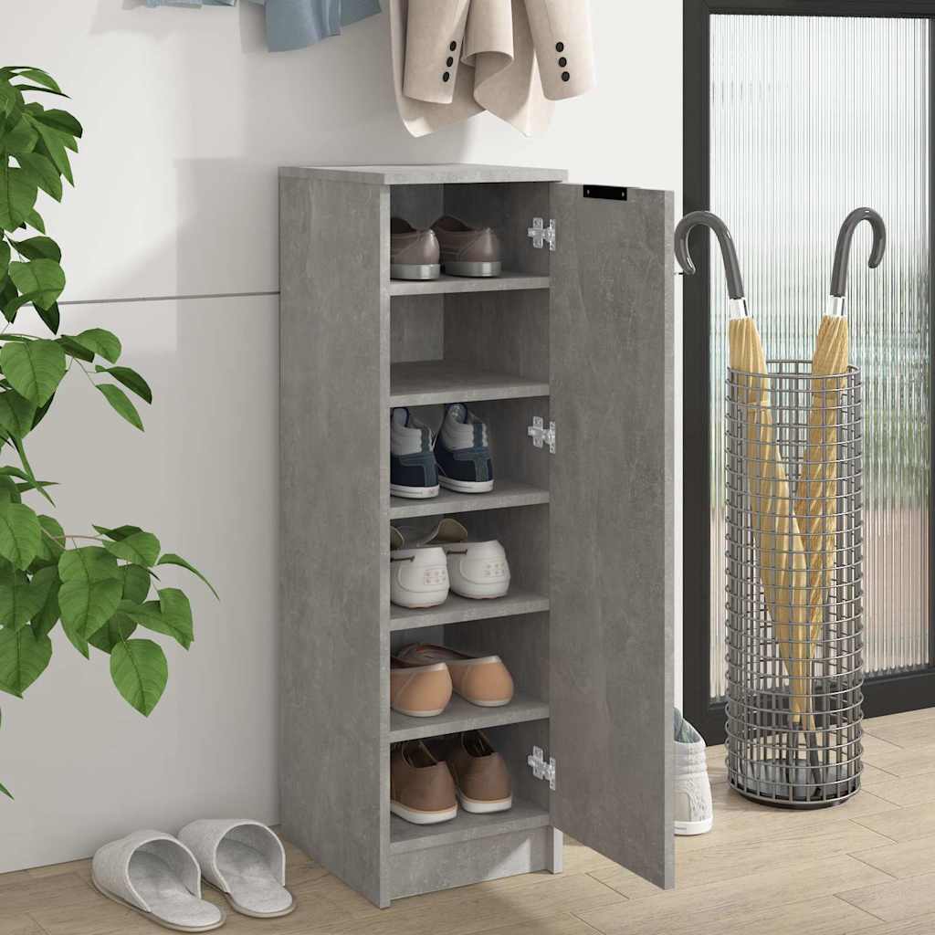 vidaXL Shoe Cabinet | Concrete grey | Engineered wood | Compact | Shoe Cabinet 3