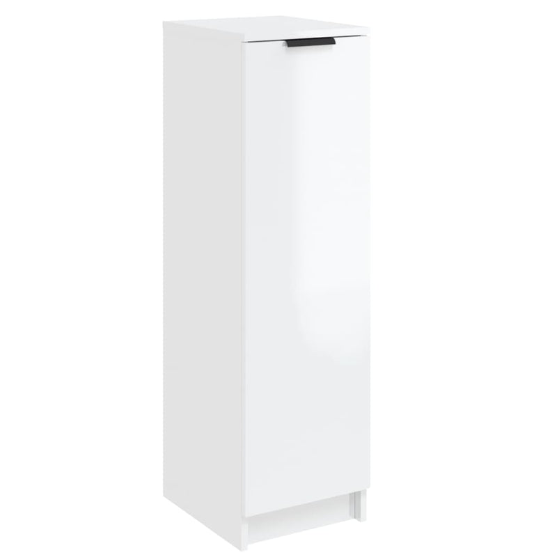 Shoe Cabinet High Gloss White 30x35x100 cm Engineered Wood