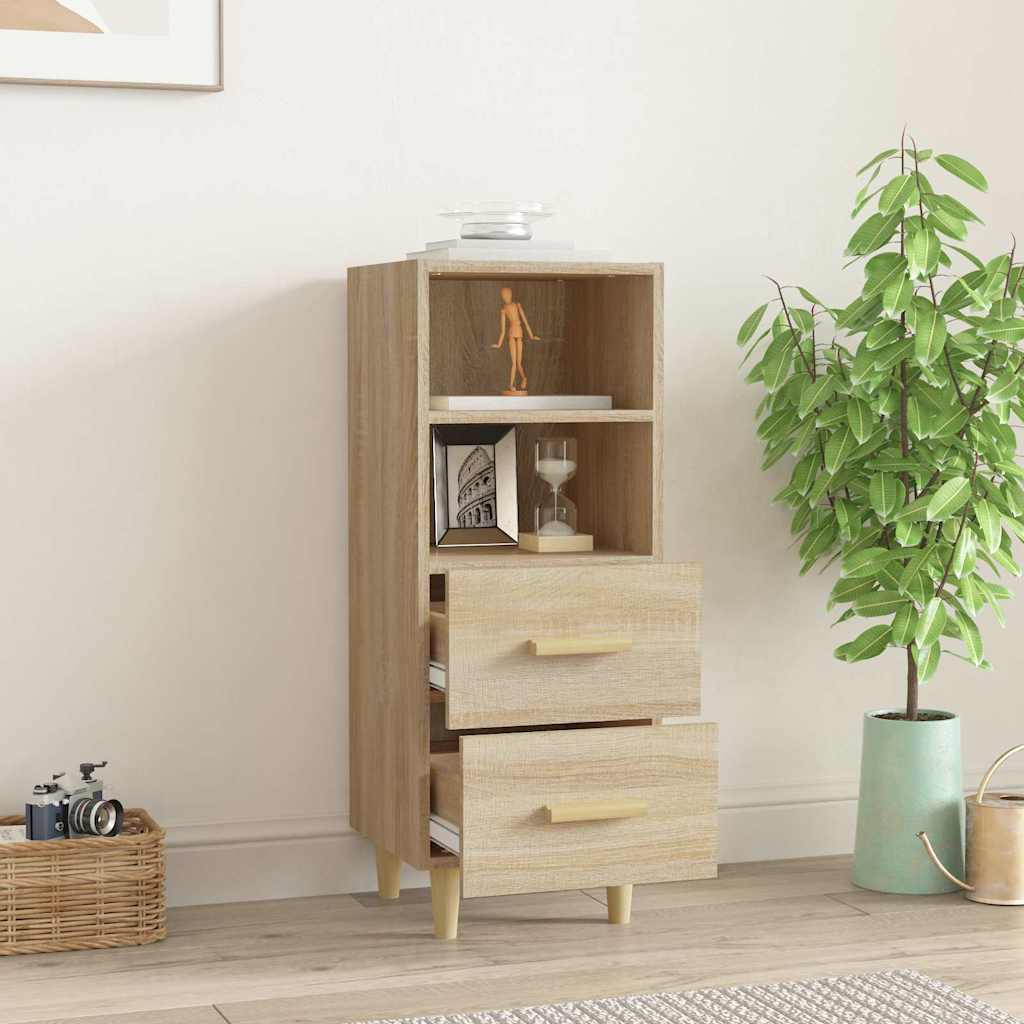 vidaXL Sideboard Sonoma Oak 34.5x34x90 cm Engineered Wood 3