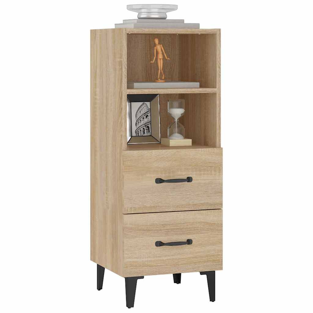 vidaXL Sideboard Sonoma Oak 34.5x34x90 cm Engineered Wood 4