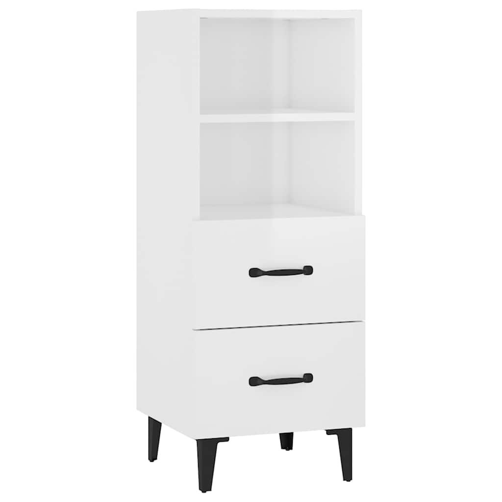 vidaXL Sideboard High Gloss White 34.5x34x90 cm Engineered Wood 2