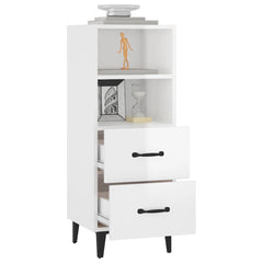 vidaXL Sideboard High Gloss White 34.5x34x90 cm Engineered Wood 5