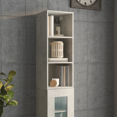 Wall Cabinet Concrete Grey 34.5x32.5x90 cm Engineered Wood