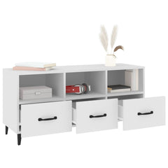 vidaXL TV Cabinet White 102x35x50 cm Engineered Wood 4