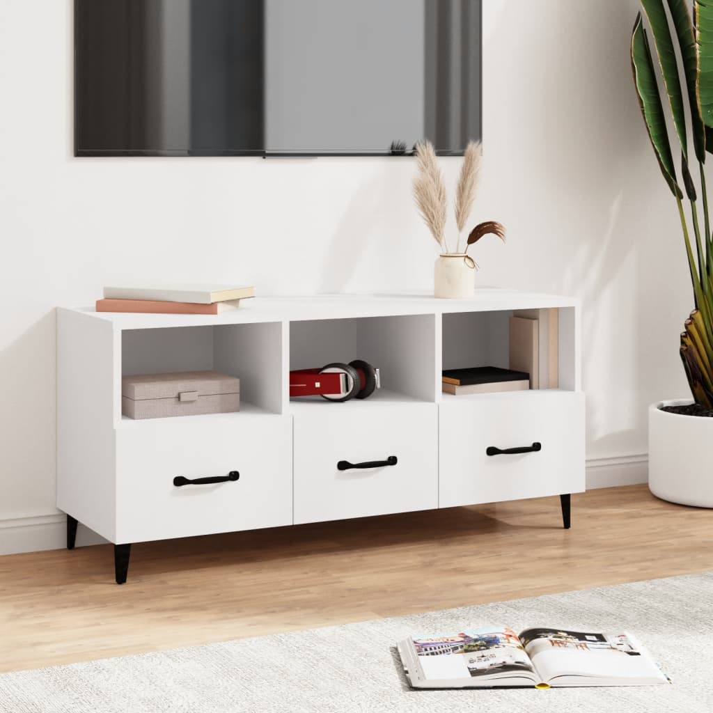 vidaXL TV Cabinet White 102x35x50 cm Engineered Wood 1