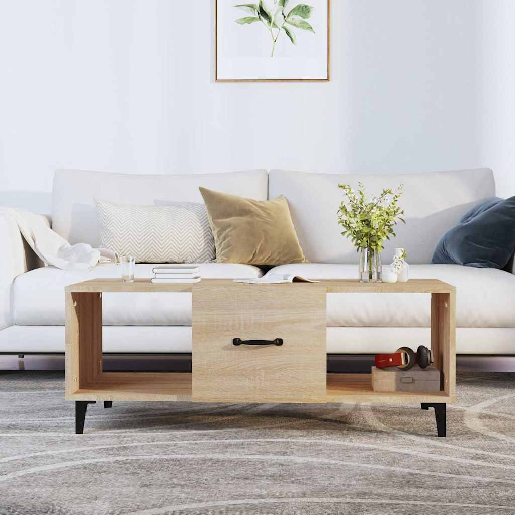 vidaXL Coffee Table | Sonoma Oak | Engineered Wood | 102x50x40 cm | Coffee Table 1