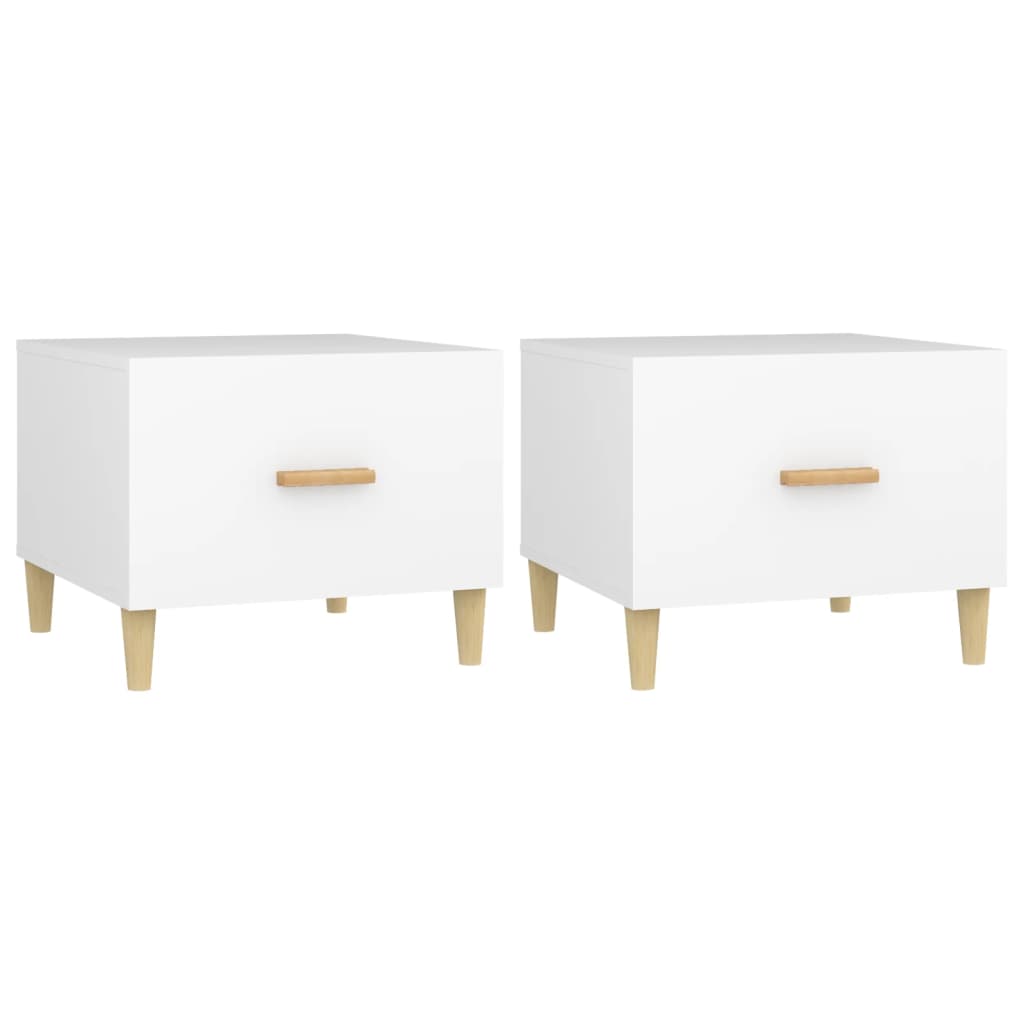 vidaXL Coffee Tables 2 pcs White 50x50x40 cm Engineered Wood 2