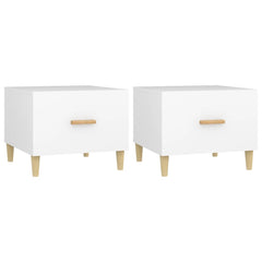 vidaXL Coffee Tables 2 pcs White 50x50x40 cm Engineered Wood 2