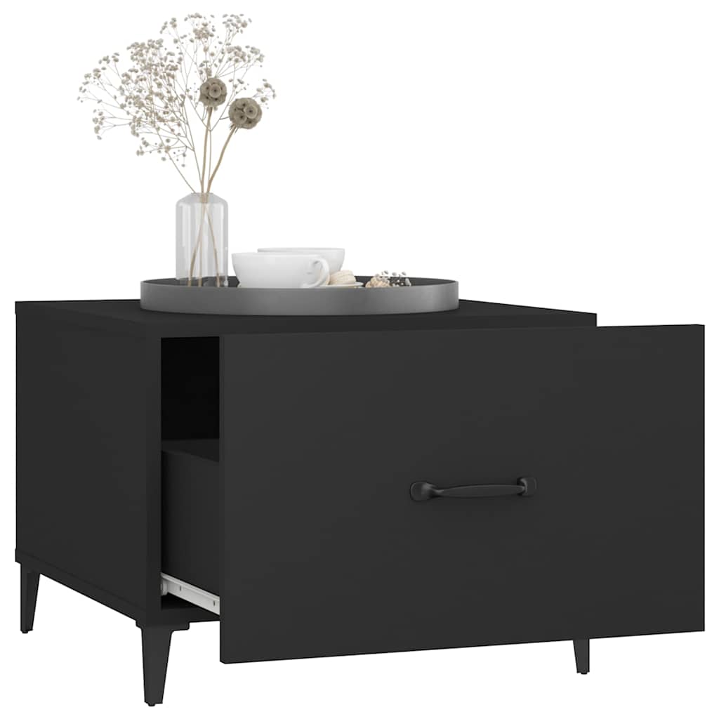vidaXL Coffee Table with Metal Legs 2 pcs Black 50x50x40 cm 5